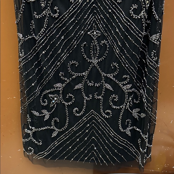 Pisarro Nights Beaded Mesh Column Gown Dress Size 18 - Picture 6 of 11